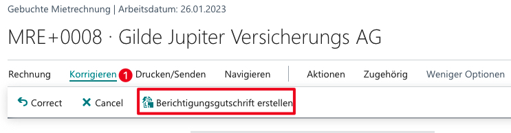 Mietgutschriften erstellen aus Mietrechnung
