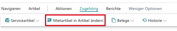 Mietartikel zum Artikel konvertieren