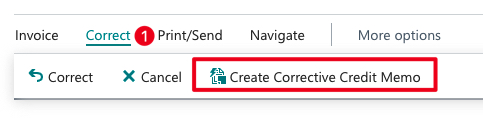 Create rental credit memos from rental invoice