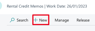 Create rent credit memo