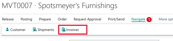 Navigate rental invoice