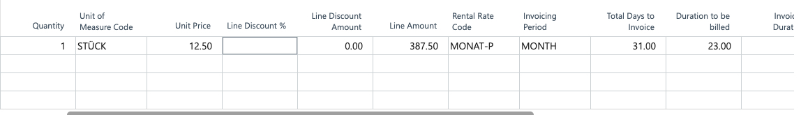 Rent line